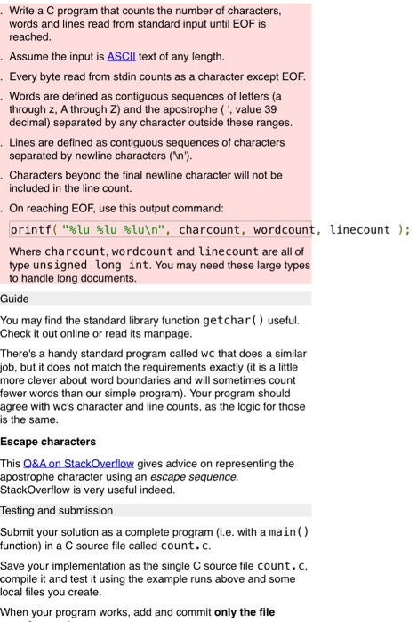 Solved Write A C Program That Counts The Number Of Chegg Com