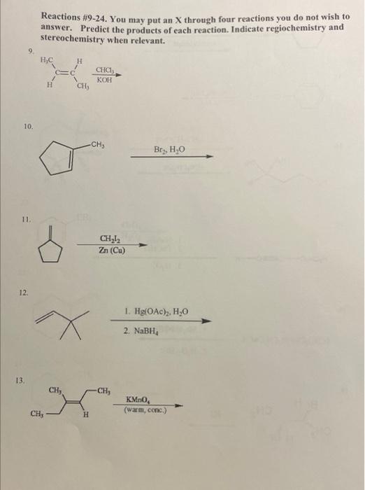 Solved predict the products of each reaction. indicate | Chegg.com