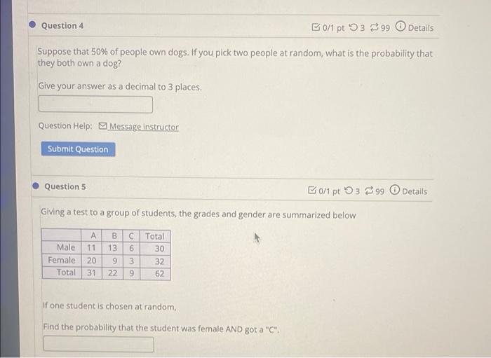 Solved Question 4 B0/1 Pt 93 399 Details Suppose That 50% Of | Chegg.com