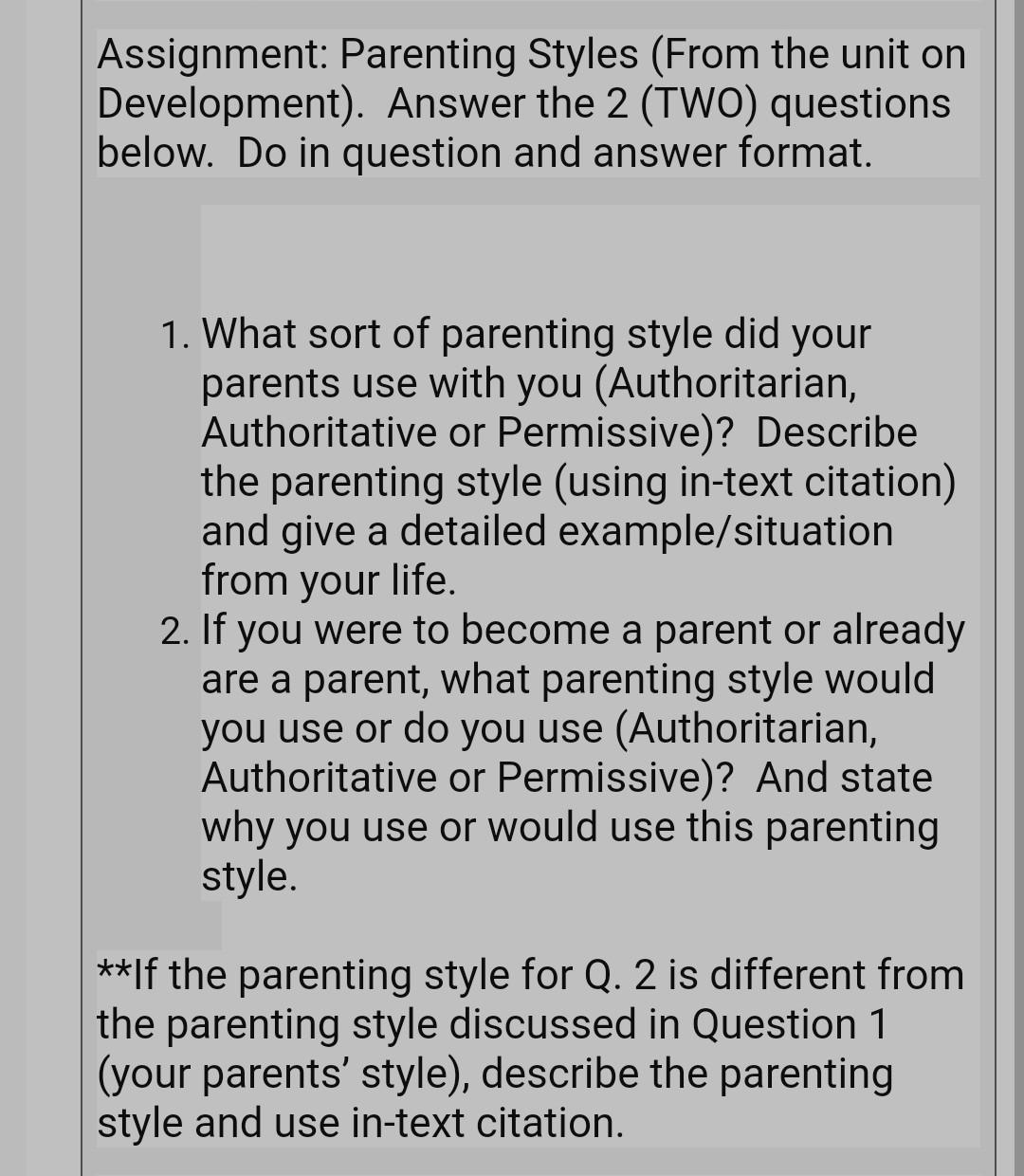 assignment parents guide