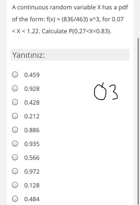 Solved A continuous random variable X has a pdf of the form: | Chegg.com