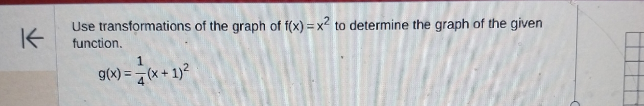 Solved Use transformations of the graph of f(x)=x2 ﻿to | Chegg.com