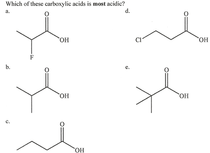 Solved Which of these carboxylic acids is most acidic? | Chegg.com