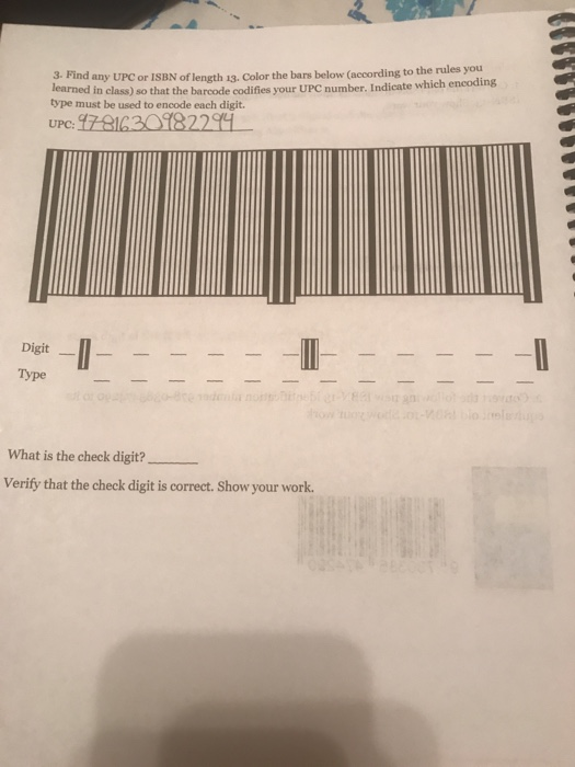 written assignment 4 barcodes and error correcting digits