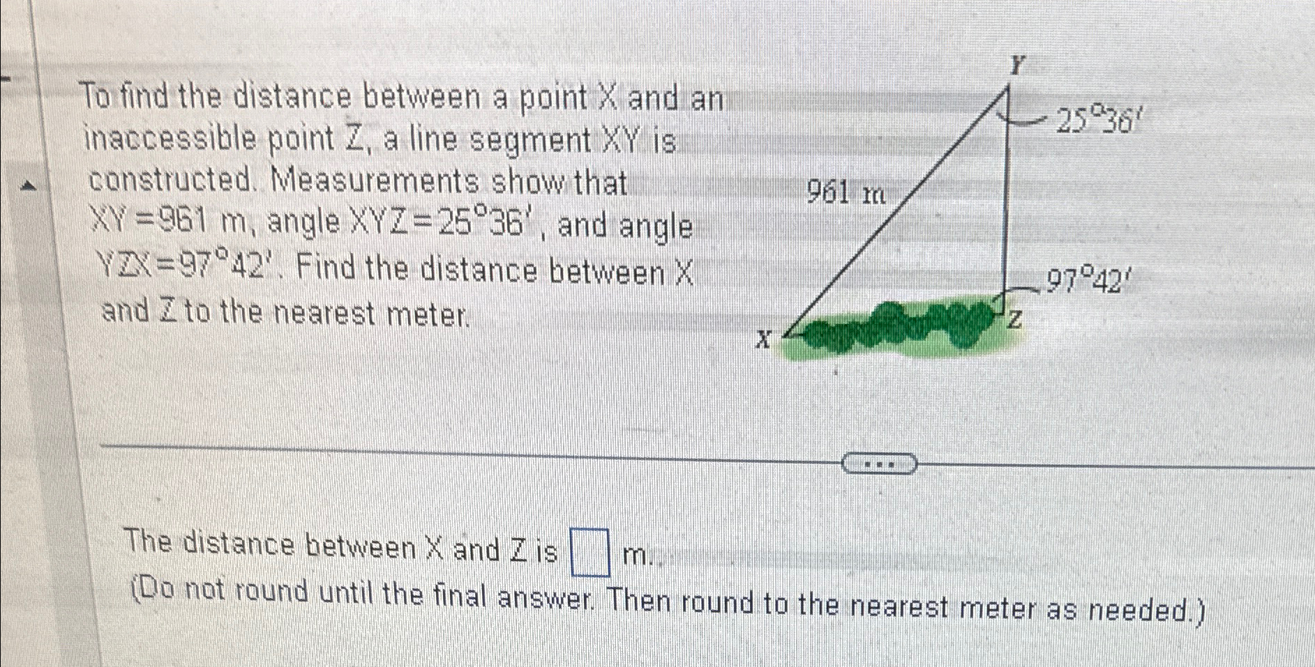 Solved To find the distance between a point x ﻿and an | Chegg.com