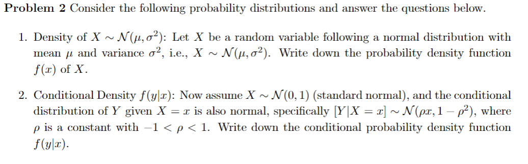 Problem 2 Consider the following probability | Chegg.com