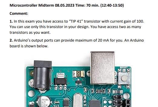 Solved Microcontroller Midterm 08.05.2023 Time: 70 | Chegg.com