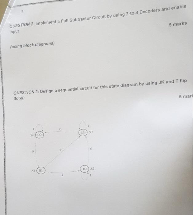 Solved QUESTION 2: Implement a Full Subtractor Circuit by | Chegg.com