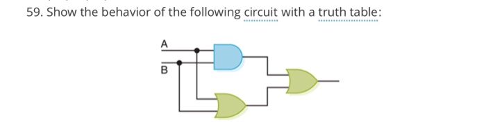 59. Show the behavior of the following circuit with a truth table: