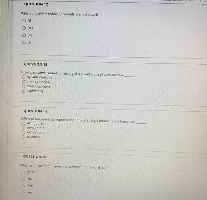 Solved QUESTION 12 Which one of the following sounds is a | Chegg.com