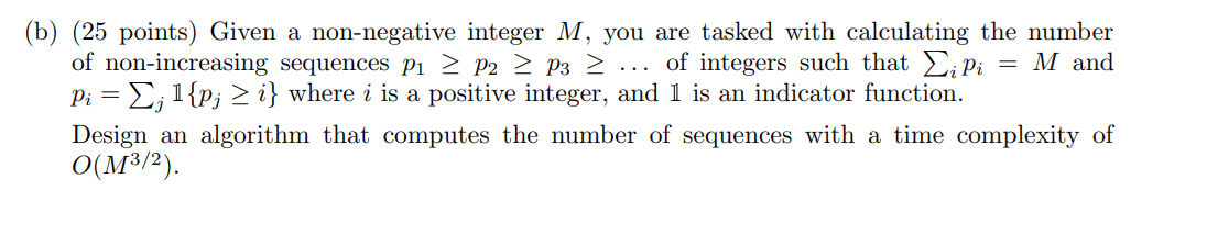 Non Viable Math Example Solved (b) (25 points) Given a non-negative integer M, | Chegg.com
