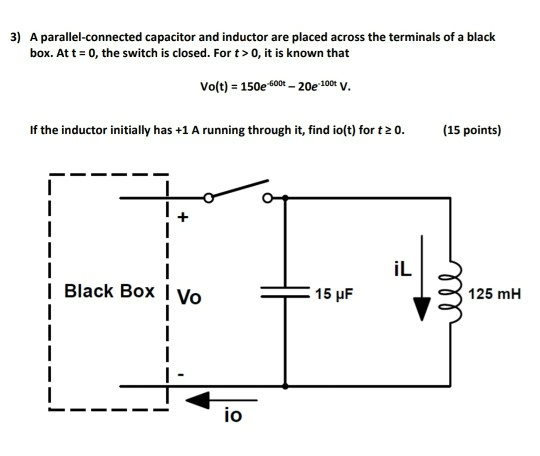 Solved 3) A parallel-connected capacitor and inductor are | Chegg.com