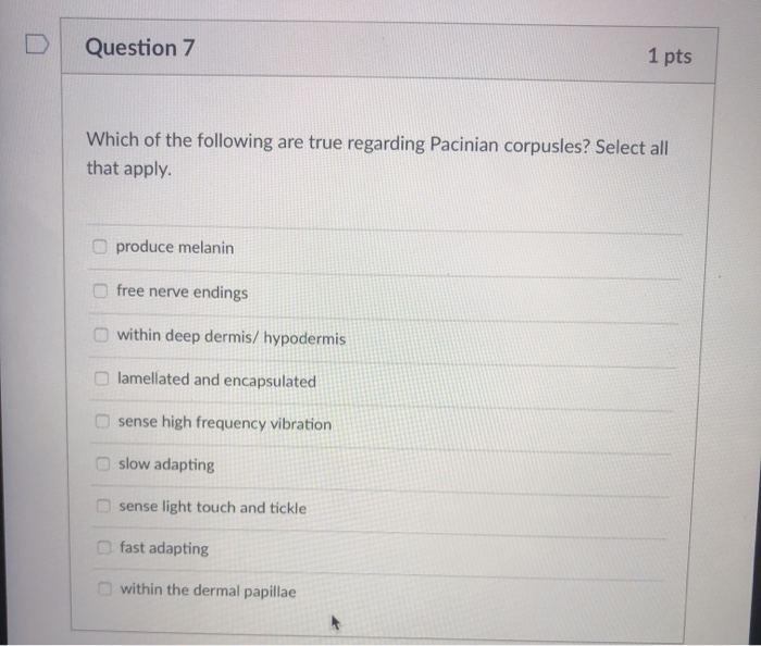 Solved Question 7 1 pts Which of the following are true | Chegg.com