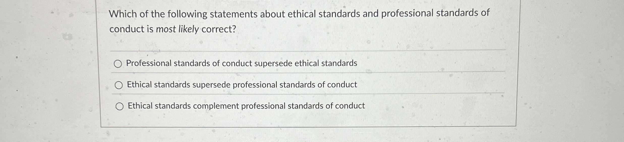 Solved Which of the following statements about ethical | Chegg.com