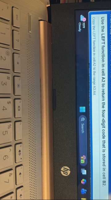 Solved Use the LEFT function in cell A2 ﻿to return the | Chegg.com