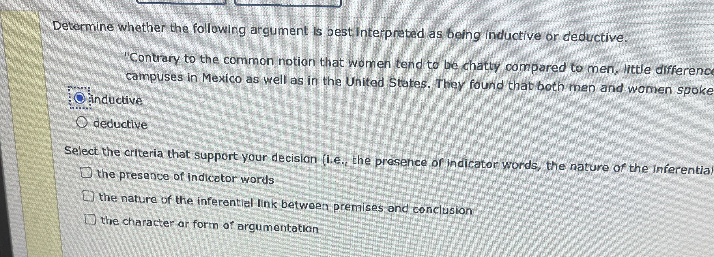 Solved Determine whether the following argument is best | Chegg.com