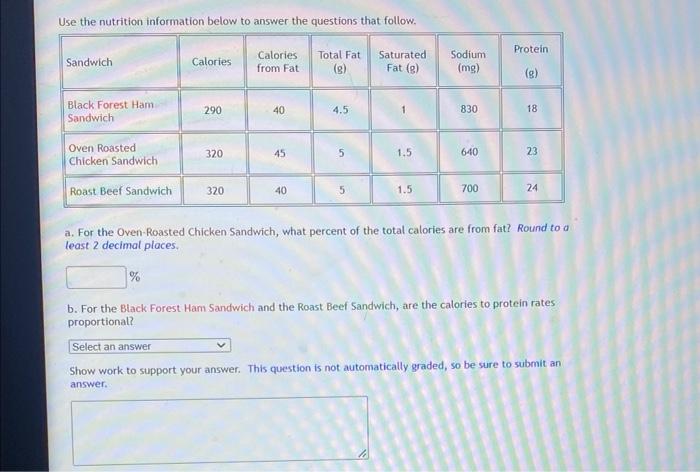 Solved Use The Nutrition Information Below To Answer The | Chegg.com