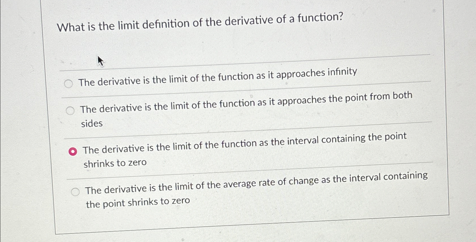 LIMIT DEFINITION OF THE DERIVATIVE EXAMPLES visual data 8