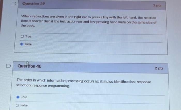 Solved Question 37 2 pts Fast-paced, frequently used skills | Chegg.com