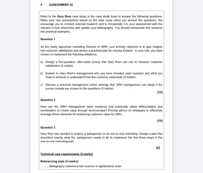 Solved Refer to the Gary Rom case study in the case study | Chegg.com