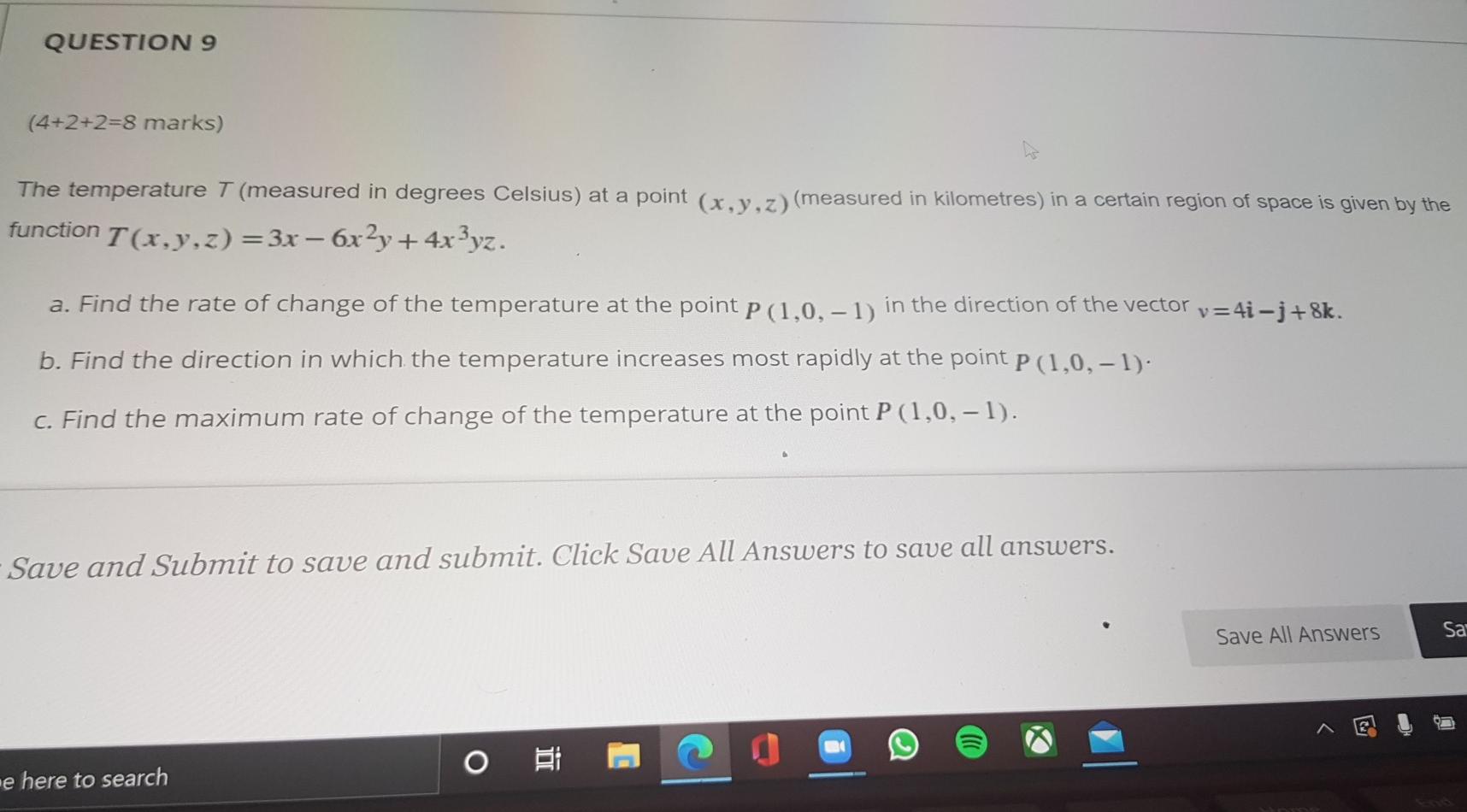 Solved QUESTION 9 (4+2+2=8 marks) The temperature T | Chegg.com