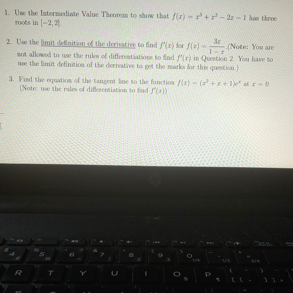 Solved 1. Use the Intermediate Value Theorem to show that | Chegg.com