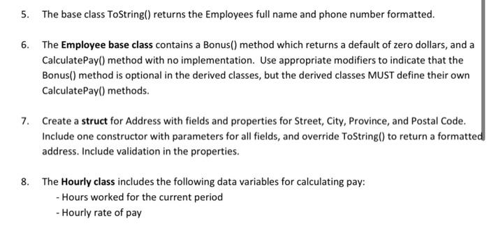 Lab Summary Develop the class hierarchy shown below | Chegg.com