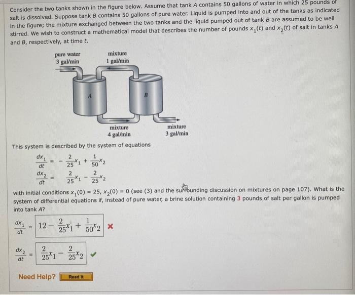 Solved Consider the two tanks shown in the figure below. | Chegg.com
