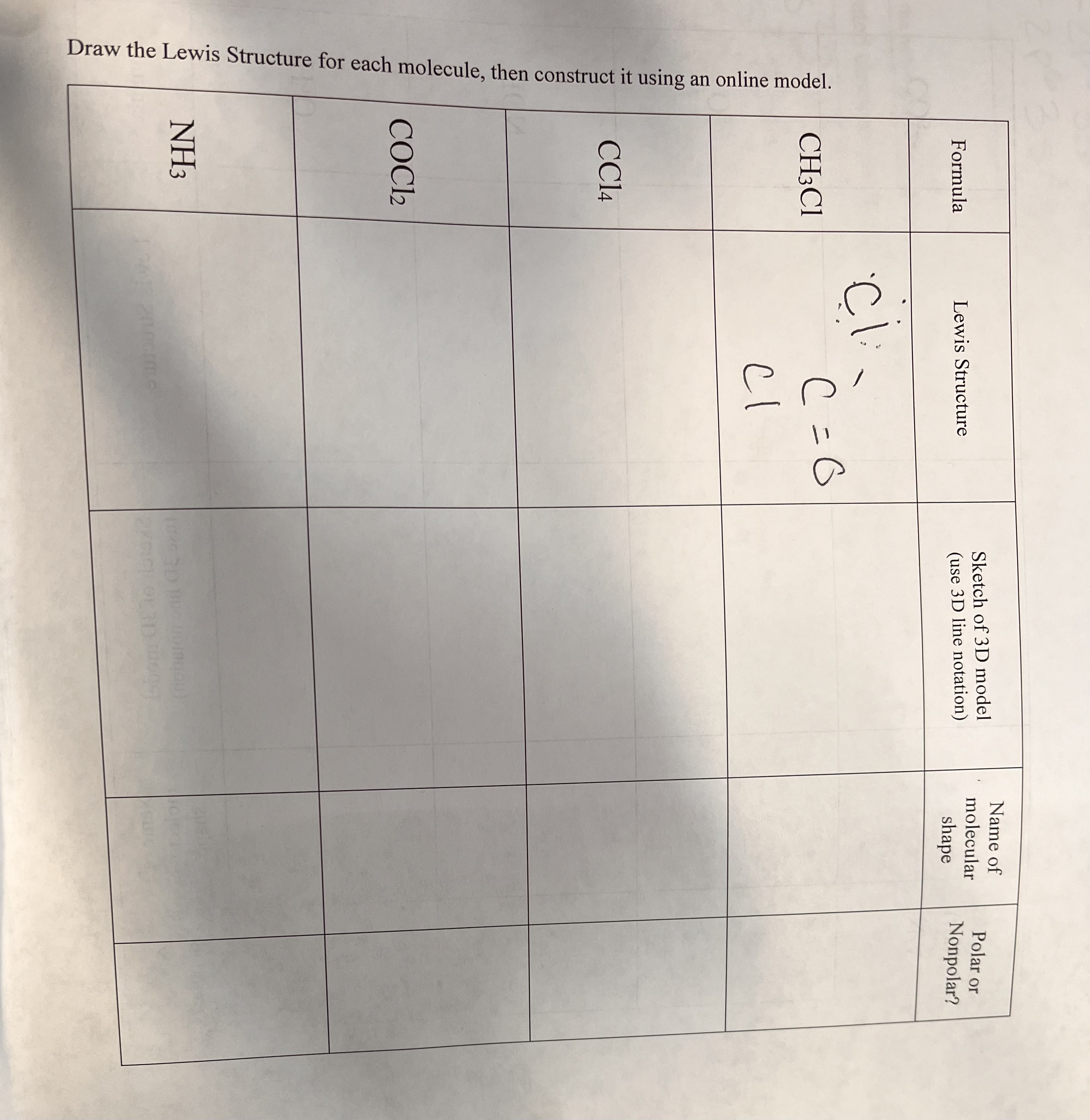 Solved Draw the Lewis Structure for each molecule, then | Chegg.com