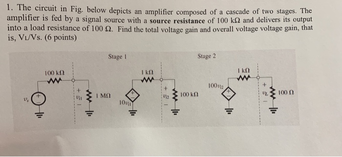 Solved 1. The circuit in Fig. below depicts an amplifier | Chegg.com
