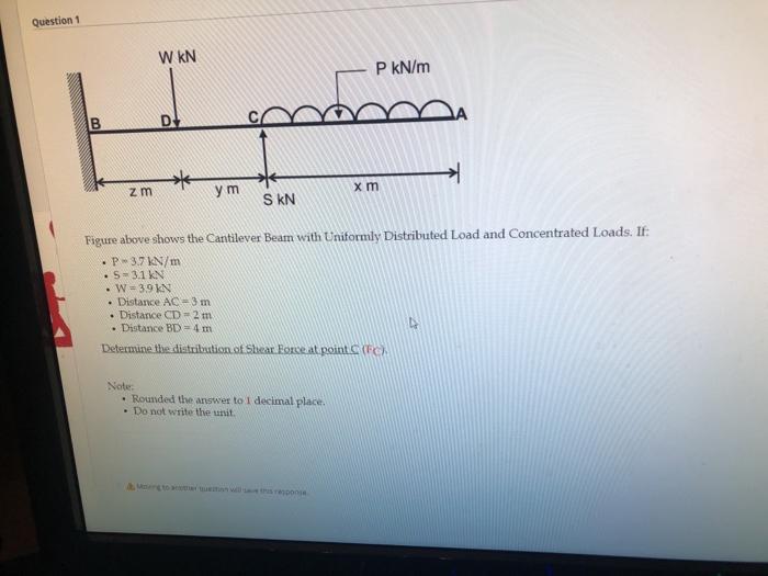 Solved Question 1 W KN P kN/m D 커 zm x m S KN Figure above | Chegg.com