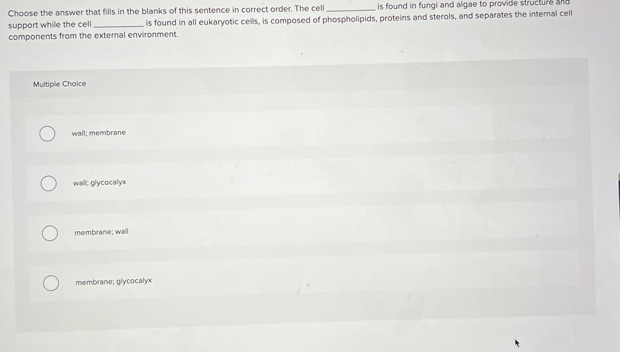 Solved Choose the answer that fills in the blanks of this | Chegg.com