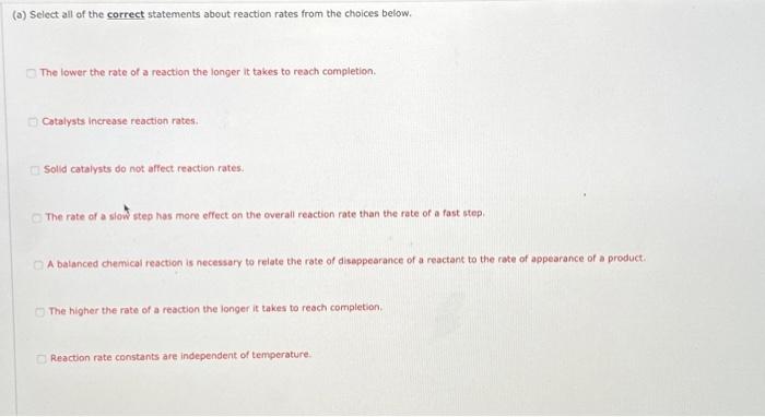 Solved (a) Select all of the correct statements about | Chegg.com
