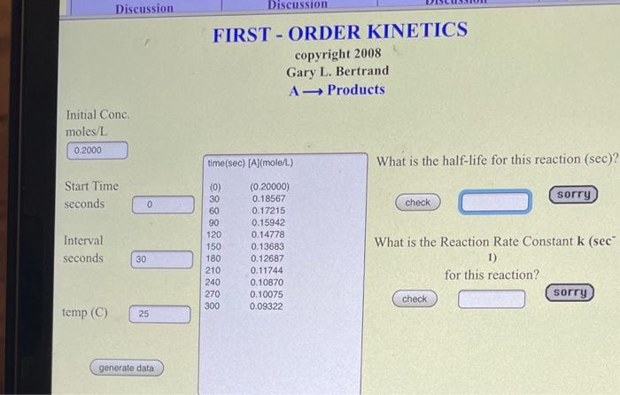 Solved this is a first order kinetics problem. i need to | Chegg.com