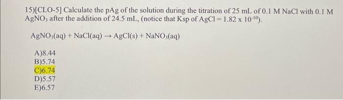 Solved 10)[CLO-6] Calculate the pMg in the reaction of 50 mL | Chegg.com