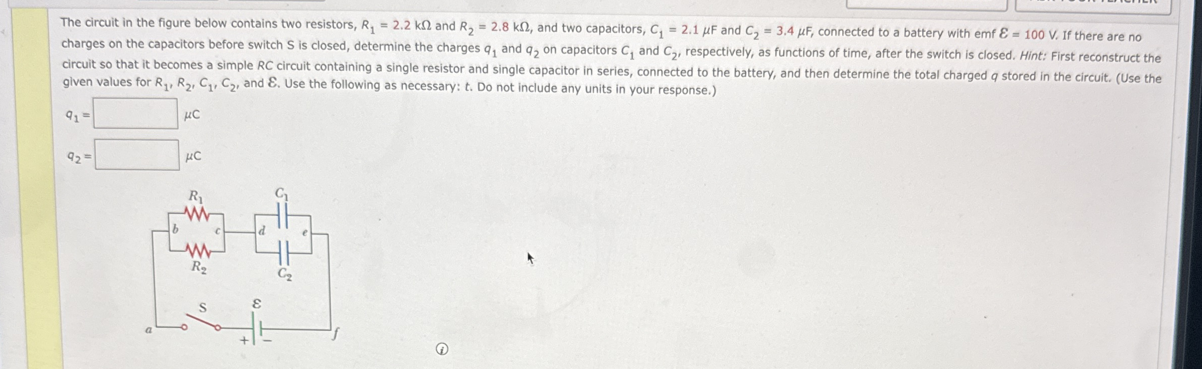 The circuit in the figure below contains two | Chegg.com