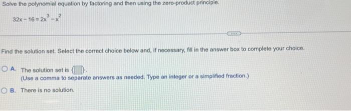Solved Solve the polynomial equation by factoring and then | Chegg.com