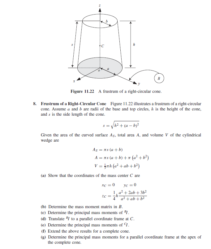 Solved Frustrum of a Right-Circular Cone Figure 11.22 | Chegg.com