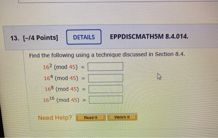 Solved 13 14 Points Details Eppdiscmath5m 8 4 014 Find Chegg Com