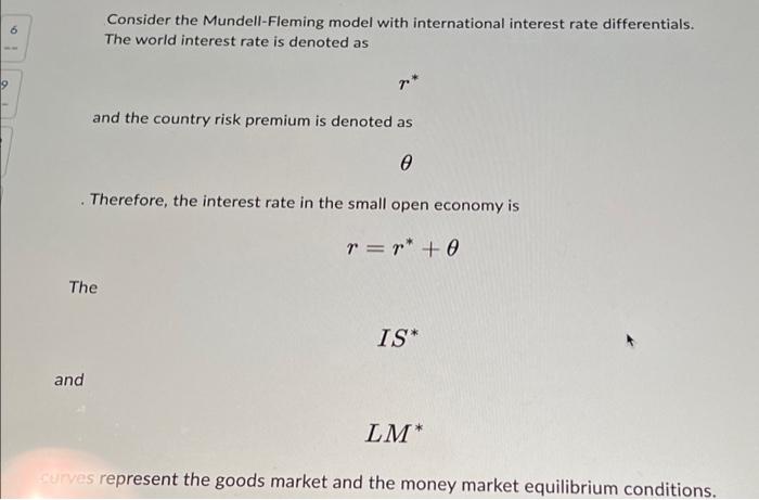 Solved Consider the Mundell-Fleming model with international | Chegg.com