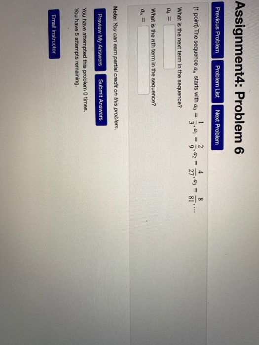Solved Assignment4: Problem 6 Previous Problem Problem List | Chegg.com