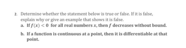 Solved Determine whether the statement below is true or | Chegg.com