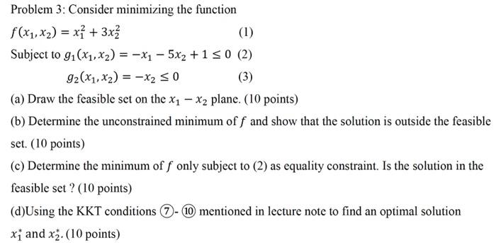 Solved = Problem 3: Consider Minimizing The Function | Chegg.com