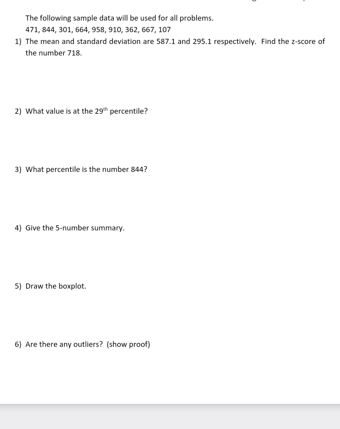 Solved The following sample data will be used for all | Chegg.com
