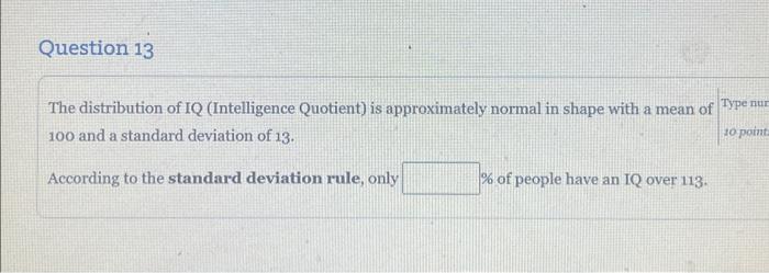 Solved The Distribution Of Iq Intelligence Quotient Is