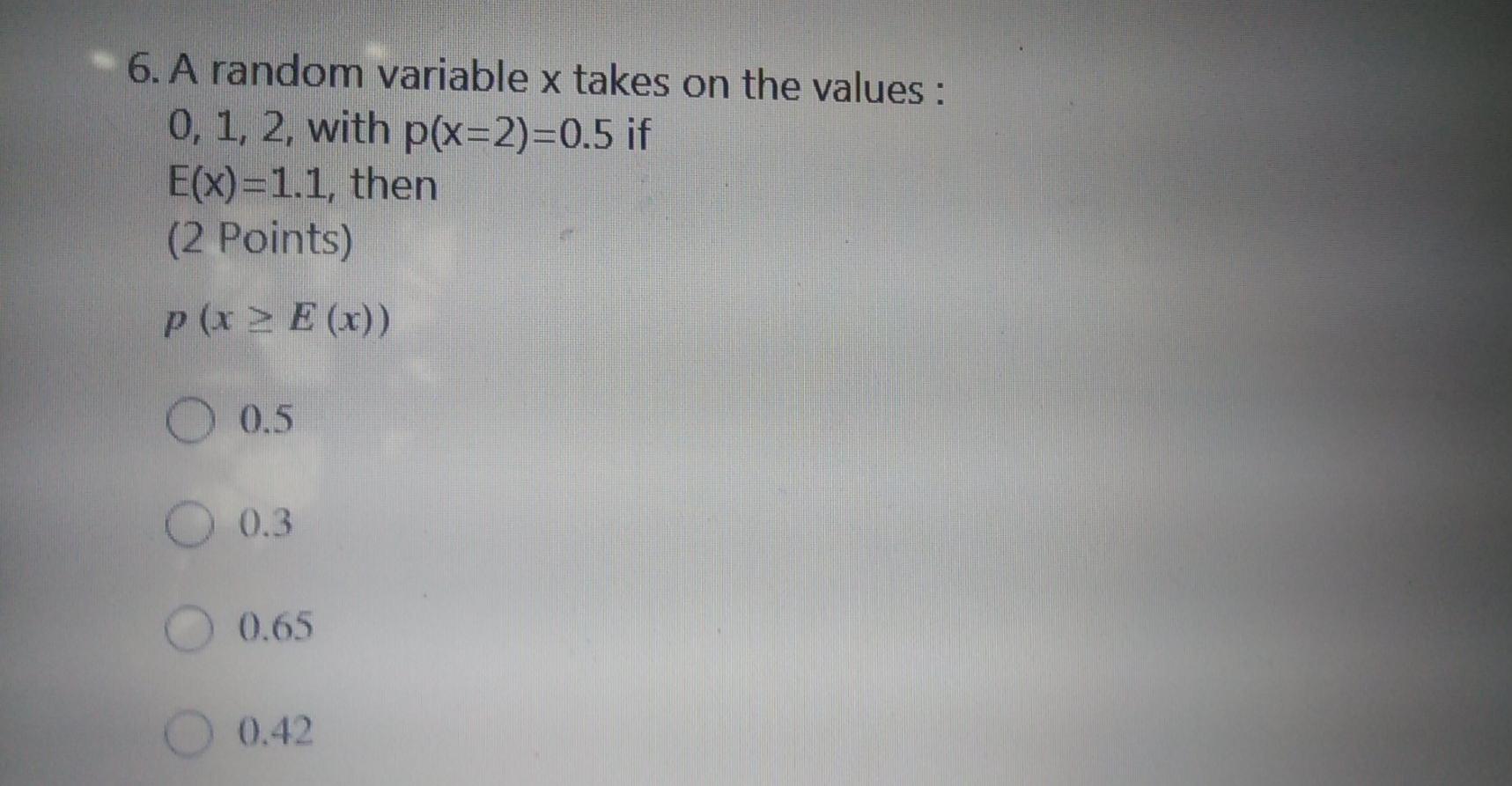 Solved 6. A random variable x takes on the values : 0, 1, 2, | Chegg.com