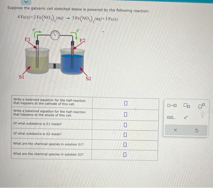 Solved Suppose the galvanic cell sketched below is powered | Chegg.com