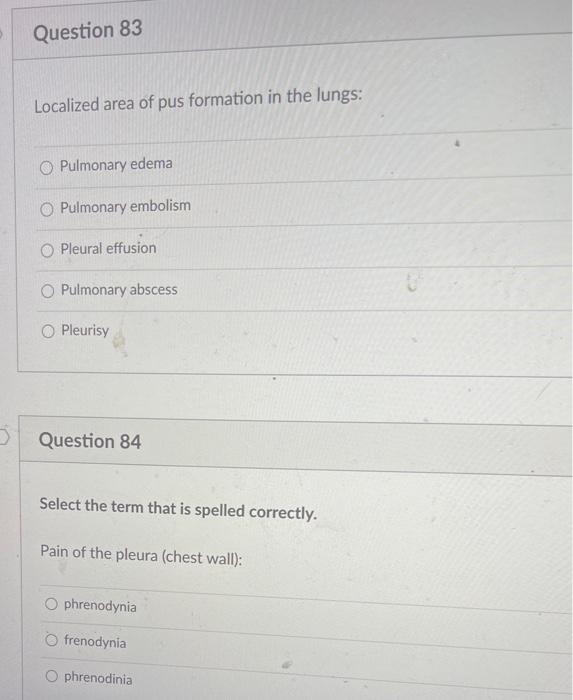 Solved D Question 89 Tubes that bifurcate from the windpipe
