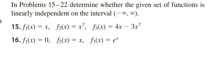 Solved In Problems 15-22 determine whether the given set of | Chegg.com