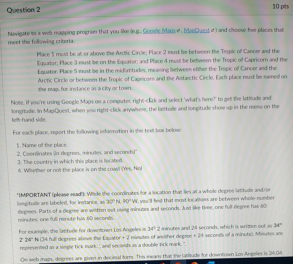 10 Pts Question 2 Navigate To A Web Mapping Program Chegg Com